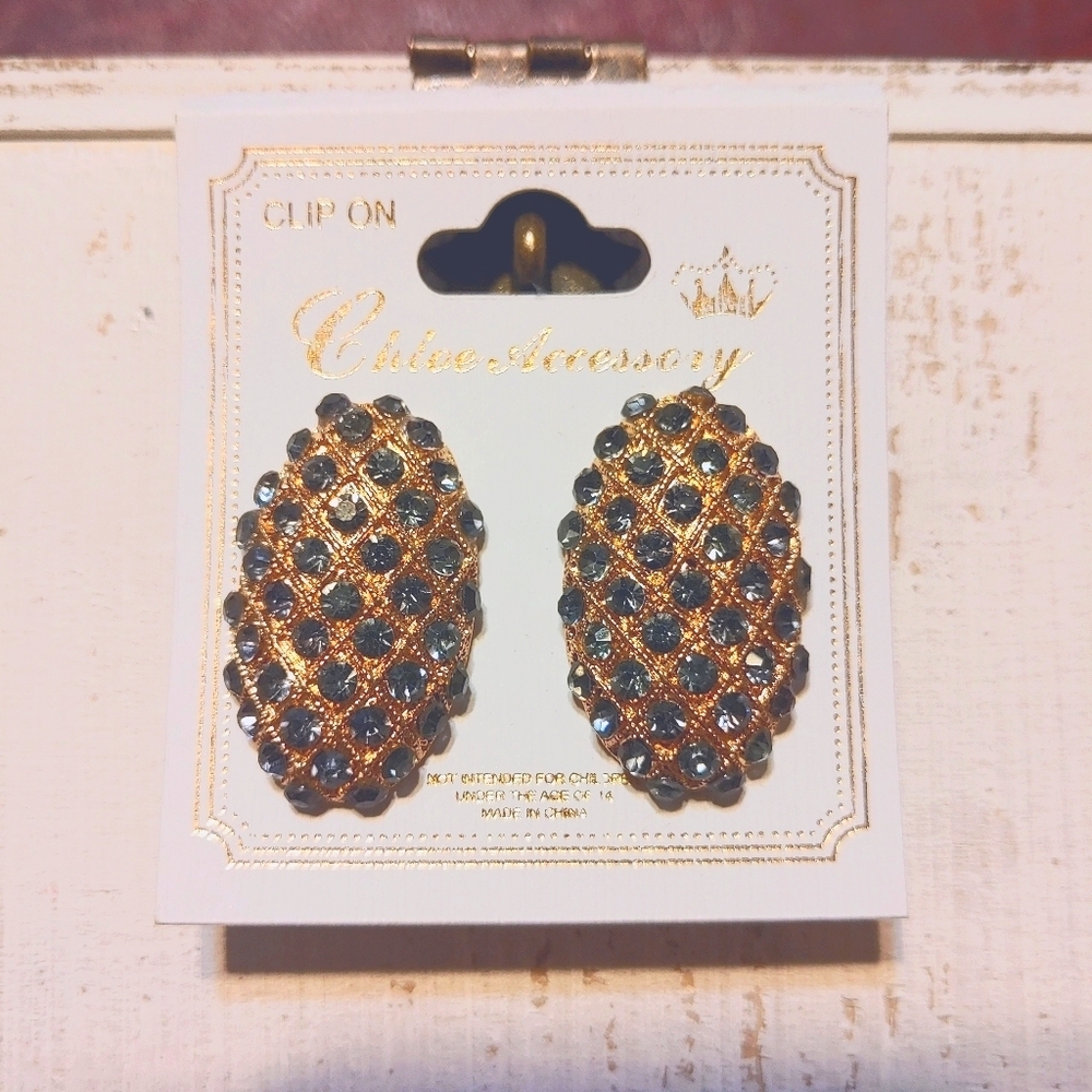 Bejeweled Clip On Earrings